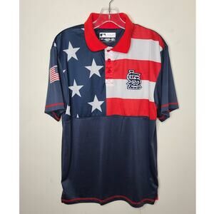 MLB St Louis Cardinals american flag stars stripes polo shirt - medium